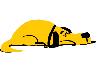 Illustration of sleeping dog
