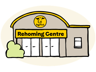 Illustration of a Dogs Trust rehoming centre