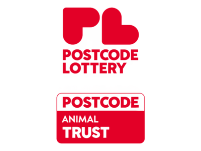new postcode lottery logo with red coloured lettering
