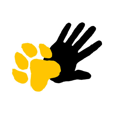 Illustration of a hand and paw