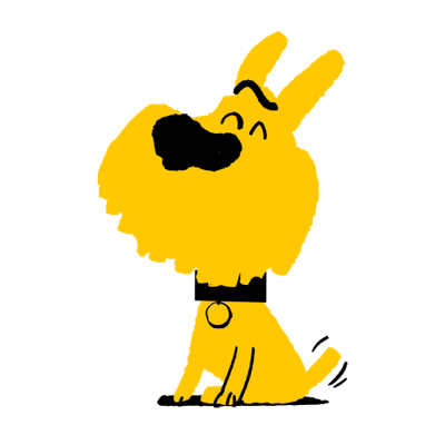 Illustration of dog sitting