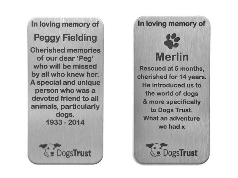 Engraved memorial tag examples