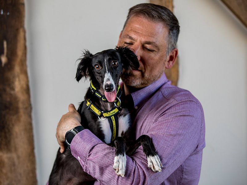 Dogs Trust chief executive Owen Sharp with his dog