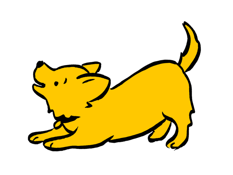 illustration of a puppy in a play bow