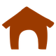 an illustration of a kennel in a reddy brown colour